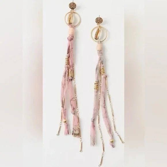 Free People Pink Tassel Earrings - Picture 3 of 8